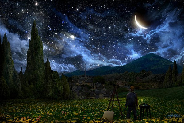 数码艺术家将梵高的《星空》还原成“真实版”